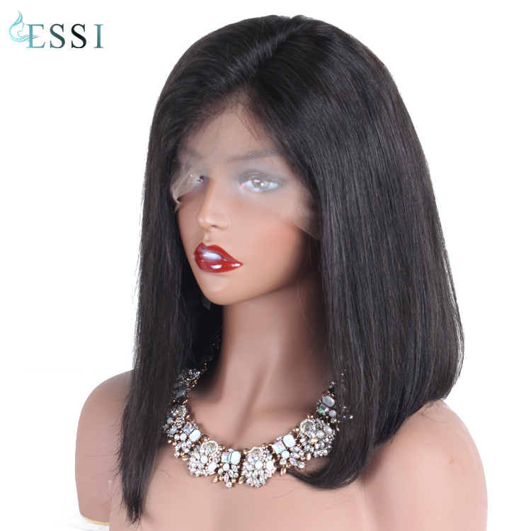 Short BOB wig 100% human hair lace front wigs 130 150 density natural virgin Brazilian hair